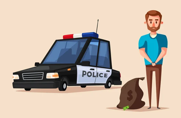 Bandiera della polizia. Illustrazione vettoriale cartone animato — Vettoriale Stock