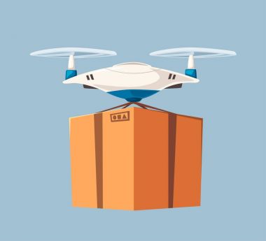 Drone'hava dır. Modern teknolojiler. Çizgi film vektör çizim