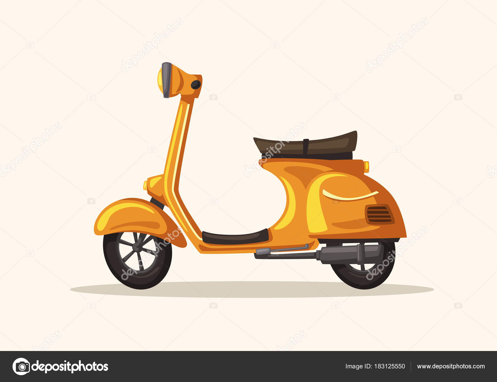 Ilustração Moderna Do Desenho Animado Da Scooter Da Motocicleta