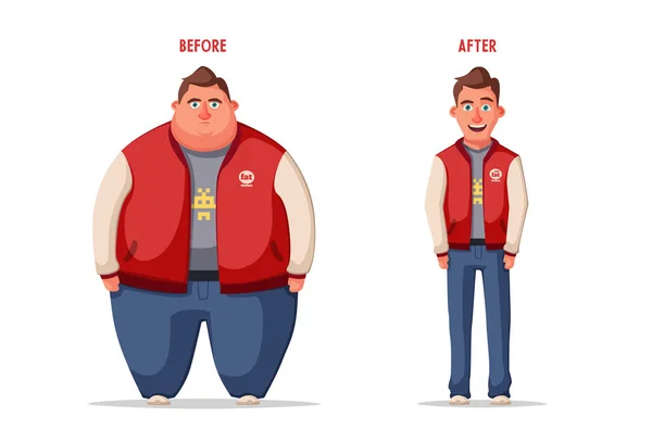 Triest dikke man. Zwaarlijvige karakter. Fatboy. Cartoon vectorillustratie. — Stockvector