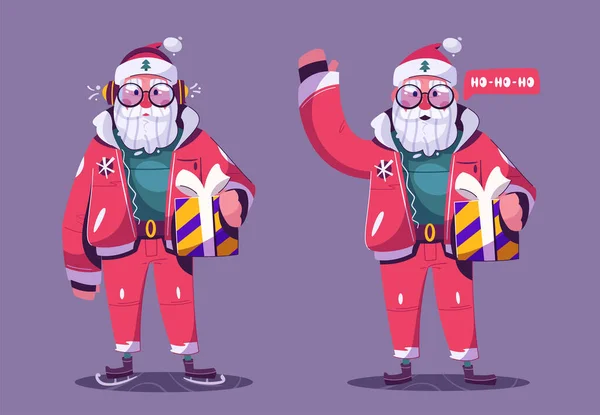 Personagem do Pai Natal. Desenhos animados ilustração vetorial . — Vetor de Stock