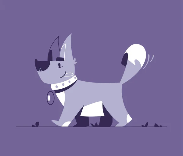 Lindo perro pequeño vector plano ilustración — Vector de stock