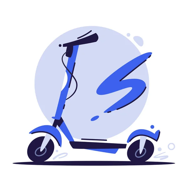 Eco transport concept. Blue bike. Riding bike. Cartoon flat vector illustration — Stock Vector