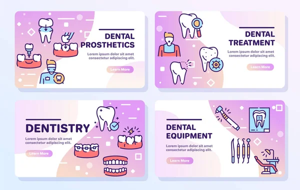 Zestaw ikon wektorowych do pielęgnacji zębów — Wektor stockowy
