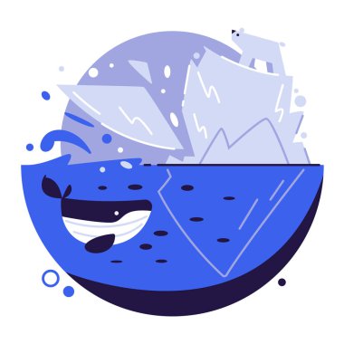 Küresel ısınma kavramı. Çizgi film vektör illüstrasyonu.