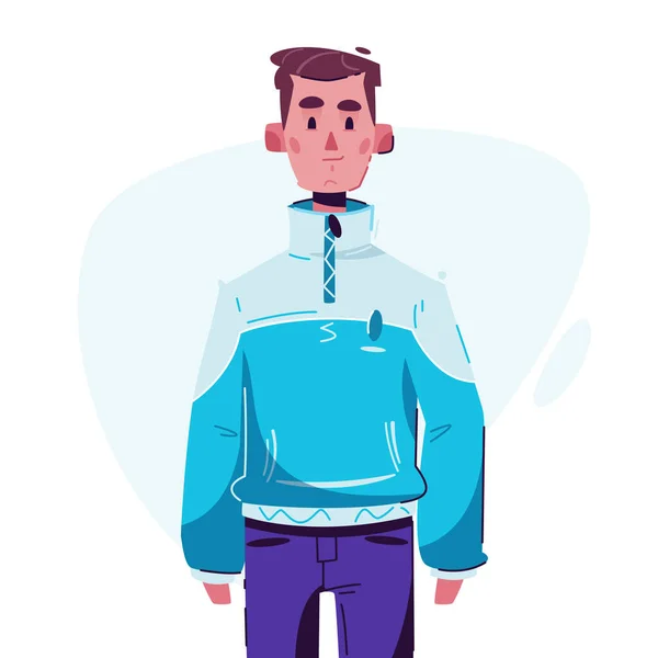 Un tipo de moda. Diseño de personajes. Dibujos animados vector ilustración plana . — Vector de stock