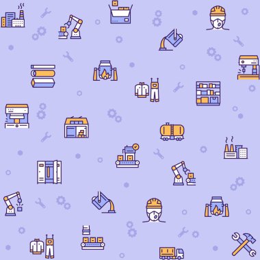 Fabrika renk çizgisi simgesi seti. Çalışma ve mühendislik kavramı