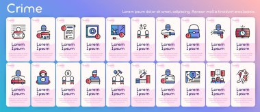 Suçun vektör renk çizgisi simgesi