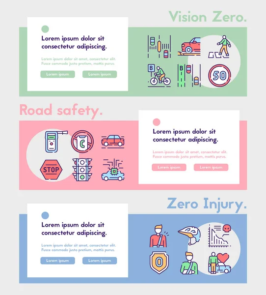 Векторний колір Лінійний значок ікони Vision Zero — стоковий вектор