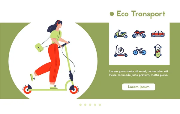 Illustration vectorielle de l'éco transport urbain — Image vectorielle