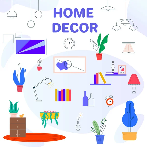 Vektor Illustration Dekor für Wohnzimmer — Stockvektor