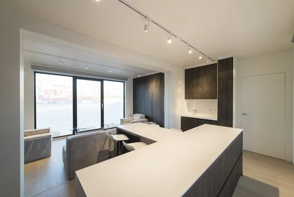 Light interior with flooring in a modern apartment