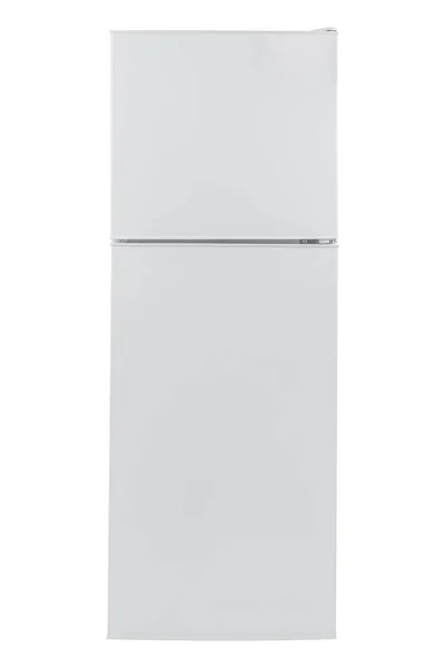 Valkoinen jääkaappi eristetty valkoisella pohjalla — kuvapankkivalokuva