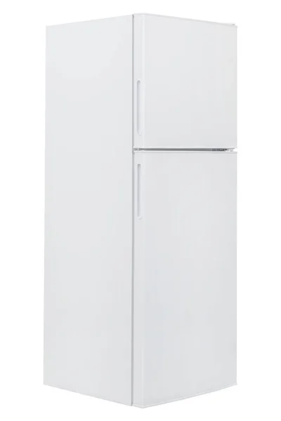 Weißer Kühlschrank isoliert auf weißem Hintergrund — Stockfoto