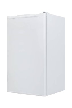 Beyaz arka plan üzerinde izole beyaz buzdolabı