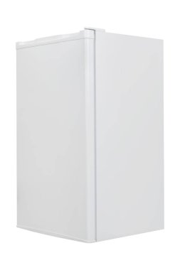 Beyaz arka plan üzerinde izole beyaz buzdolabı