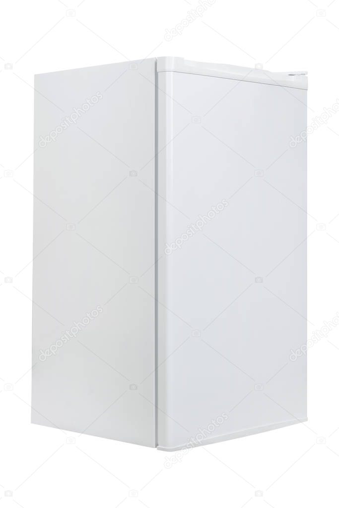 White refrigerator isolated on white background