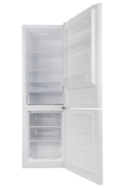 Beyaz arka plan üzerinde izole beyaz buzdolabı