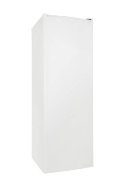 Beyaz arka plan üzerinde izole beyaz buzdolabı