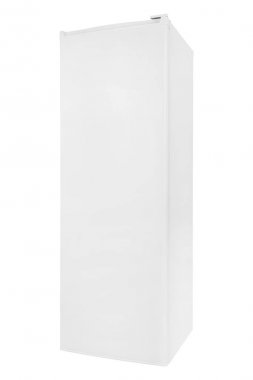 Beyaz arka plan üzerinde izole beyaz buzdolabı