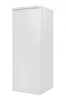 Beyaz arka plan üzerinde izole beyaz buzdolabı