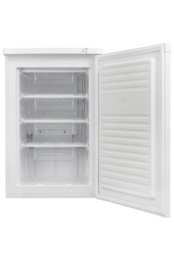 Beyaz arka plan üzerinde izole beyaz buzdolabı