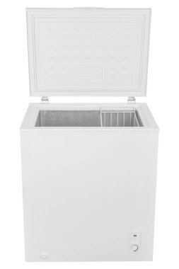 Beyaz arka plan üzerinde izole beyaz buzdolabı