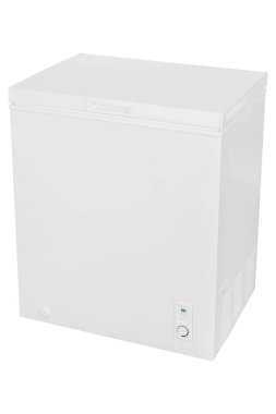 Beyaz arka plan üzerinde izole beyaz buzdolabı