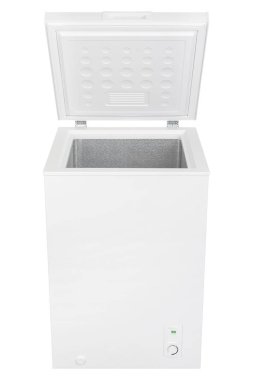 Beyaz arka plan üzerinde izole beyaz buzdolabı