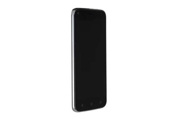 Schwarzer Bildschirm des Smartphones isoliert auf weißem Hintergrund — Stockfoto
