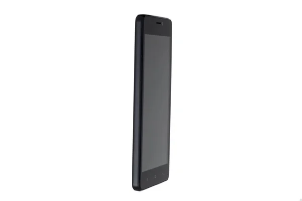 Ecran noir du smartphone isolé sur fond blanc — Photo
