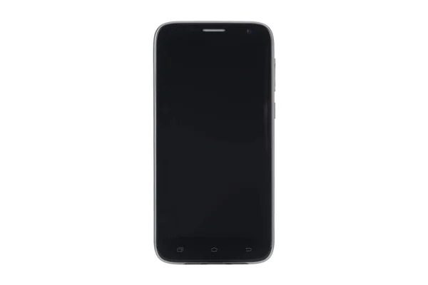 Ecran noir du smartphone isolé sur fond blanc — Photo