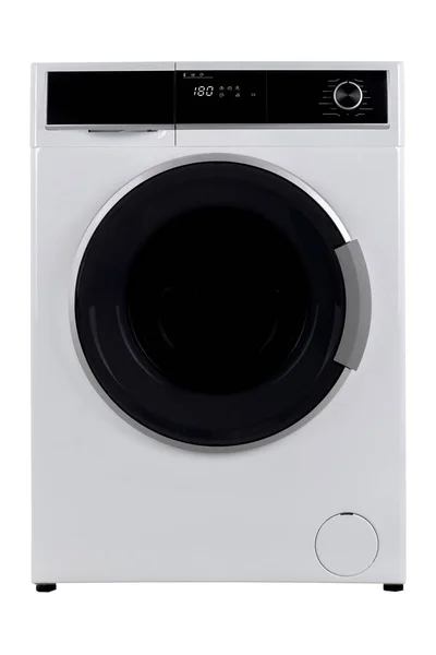 Ізольована пральна машина на білому тлі — стокове фото
