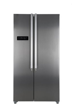 Beyaz Arka Plan üzerine izole buzdolabı. Modern Mutfak ve Do