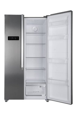 Beyaz Arka Plan üzerine izole buzdolabı. Modern Mutfak ve Do