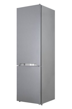 Beyaz Arka Plan üzerine izole buzdolabı. Modern Mutfak ve Do