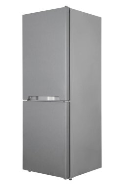 Beyaz Arka Plan üzerine izole buzdolabı. Modern Mutfak ve Do