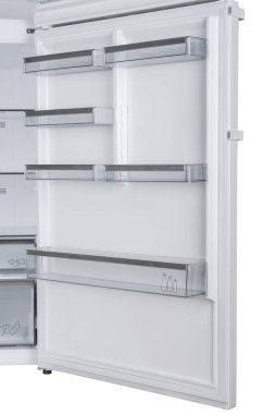 Beyaz Arka Plan üzerine izole buzdolabı. Modern Mutfak ve Do