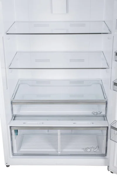 Beyaz Arka Plan üzerine izole buzdolabı. Modern Mutfak ve Do — Stok fotoğraf