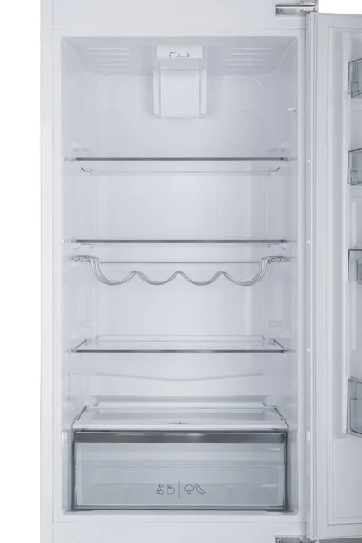 Réfrigérateur isolé sur fond blanc. Cuisine moderne et faire — Photo
