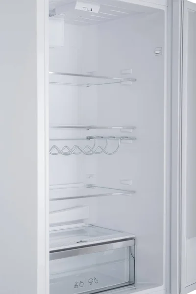 Beyaz Arka Plan üzerine izole buzdolabı. Modern Mutfak ve Do — Stok fotoğraf