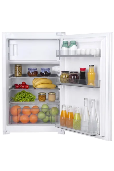Открытый Холодильник Полный Свежих Фруктов Овощей Здоровый Пищевой Фон Органическое Лицензионные Стоковые Изображения