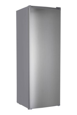 Beyaz Arka Plan Üzerinde İzole Yeni Buzdolabı. Modern Mutfak ve Ev Aletleri