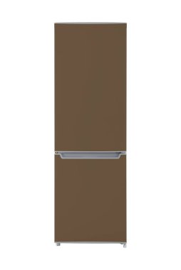 Beyaz Arkaplanda izole edilmiş yeni kahverengi buzdolabı. Modern Mutfak ve Büyük Ev Aletleri