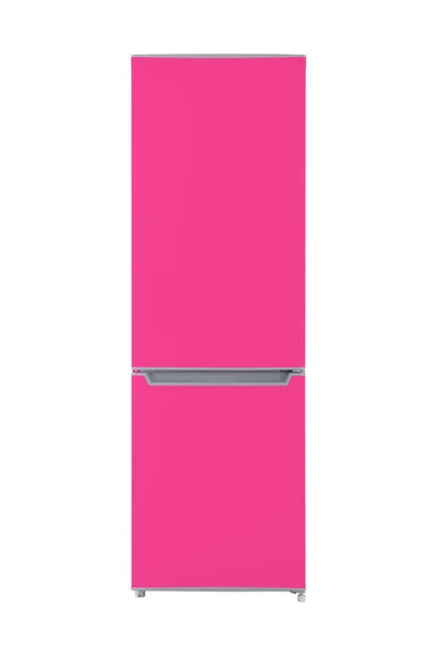 New Pink Refrigerator Isolated White Background Modern Kitchen Domestic Major — Stock Photo, Image
