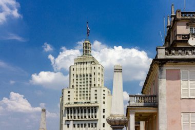 Sao Paulo, Brezilya, 28 Kasım 2019: Sao Paulo şehir merkezindeki Skyline, Old Banespa (Altino Arantes), Martinelli ve Bank of Brazil binaları.