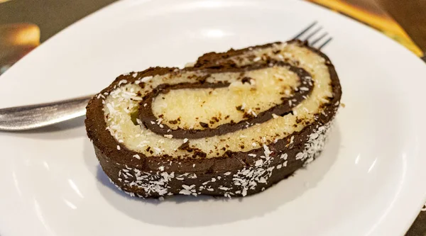 Roulade Coco Con Chocolate — Foto de Stock