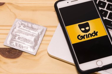 24 Aralık 2019, Brezilya. Grindr - özellikle gay, biseksüel ve meraklı erkekler için mobil ağ uygulaması.