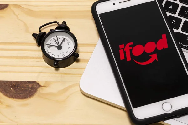 December 2019 Brasilien Ifood Logotyp Skärmen Den Mobila Enheten Ifood — Stockfoto