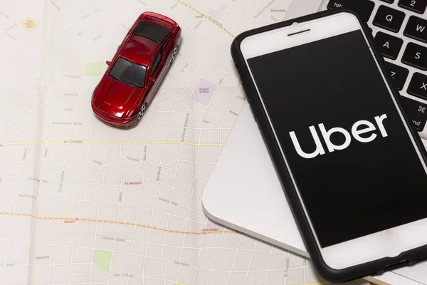 Dicembre 2019 Brasile Icona Dell Applicazione Uber Sullo Schermo Dell — Foto Stock